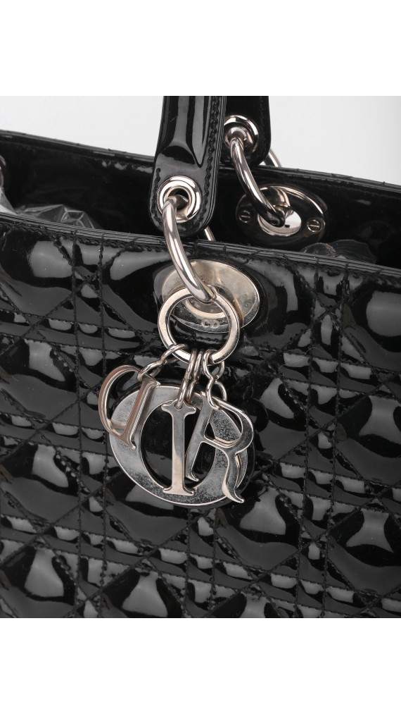 Lady Dior Patent Shoulder Bag Size Large
