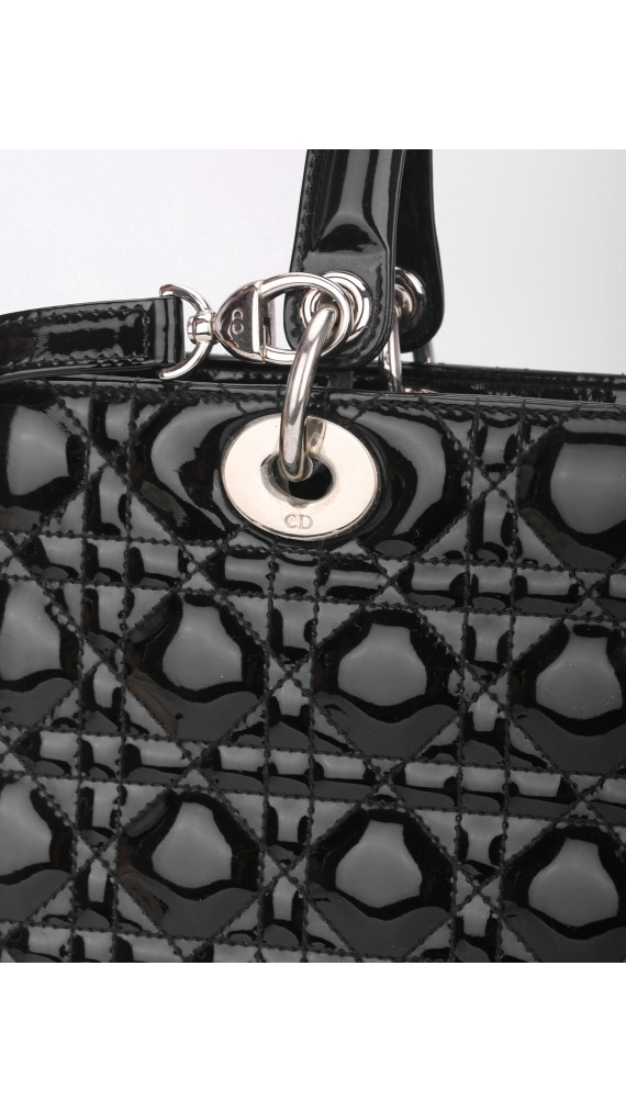 Lady Dior Patent Shoulder Bag Size Large