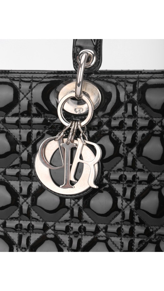 Lady Dior Patent Shoulder Bag Size Large