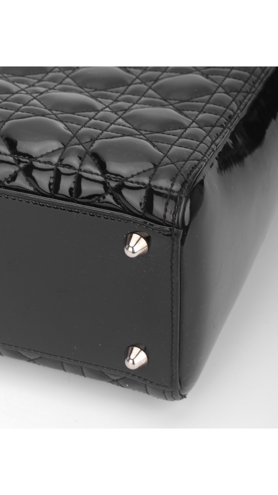 Lady Dior Patent Shoulder Bag Size Large