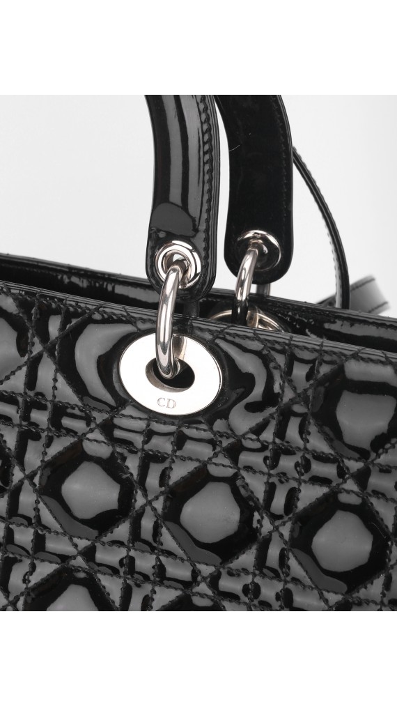 Lady Dior Patent Shoulder Bag Size Large