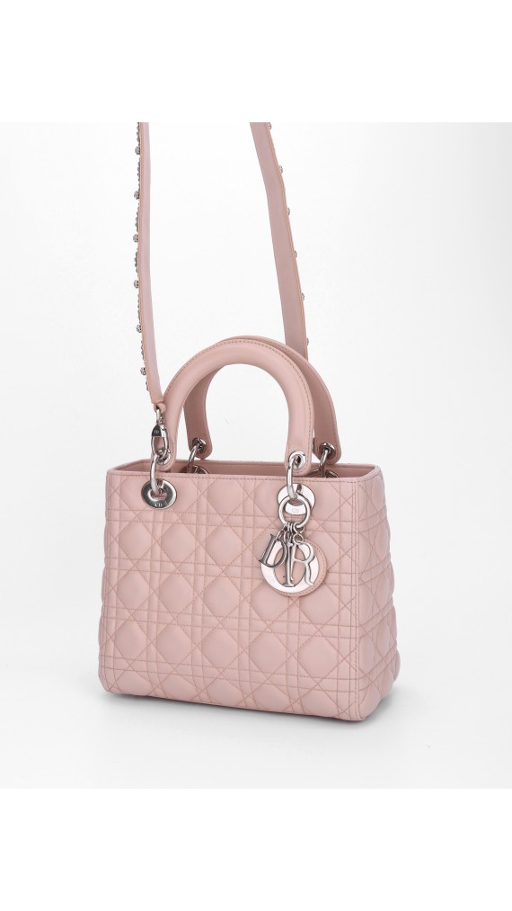 Lady Dior Lammeskinn Cannage Medium Beige