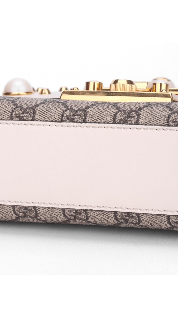 Gucci Pearl Studded Padlock Shoulder Bag