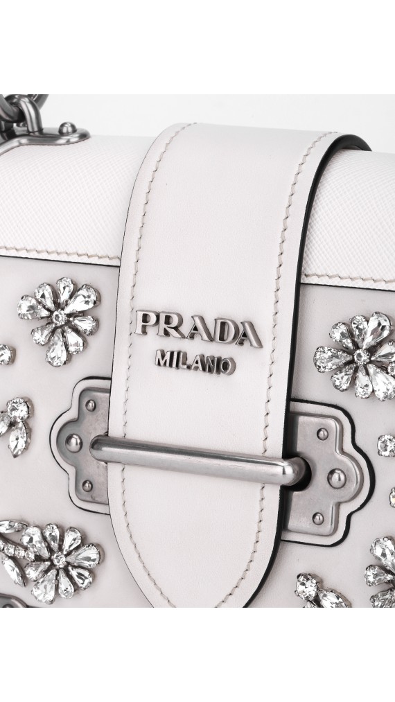 Prada Cahier Leather Crossbody Bag