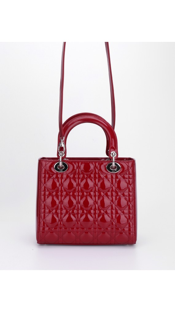 Lady Dior Patent Shoulder Bag Medium