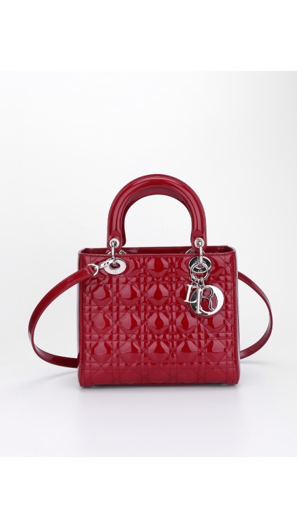 Lady Dior Patent Shoulder Bag Medium