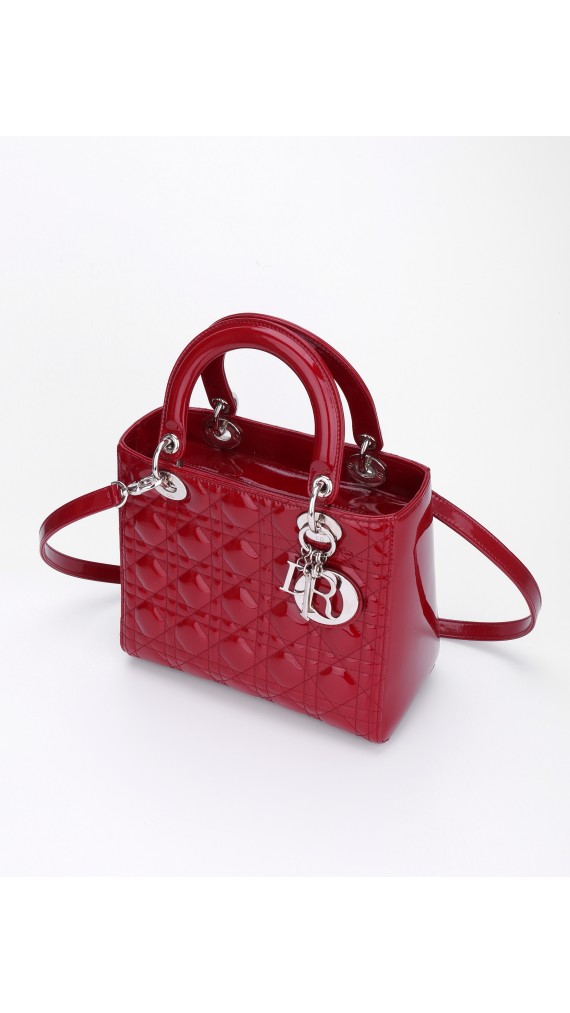 Lady Dior Patent Shoulder Bag Medium