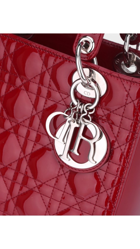 Lady Dior Patent Shoulder Bag Medium
