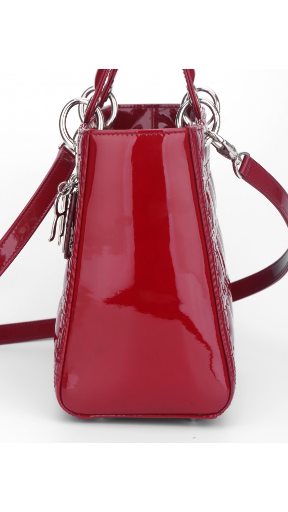 Lady Dior Patent Shoulder Bag Medium