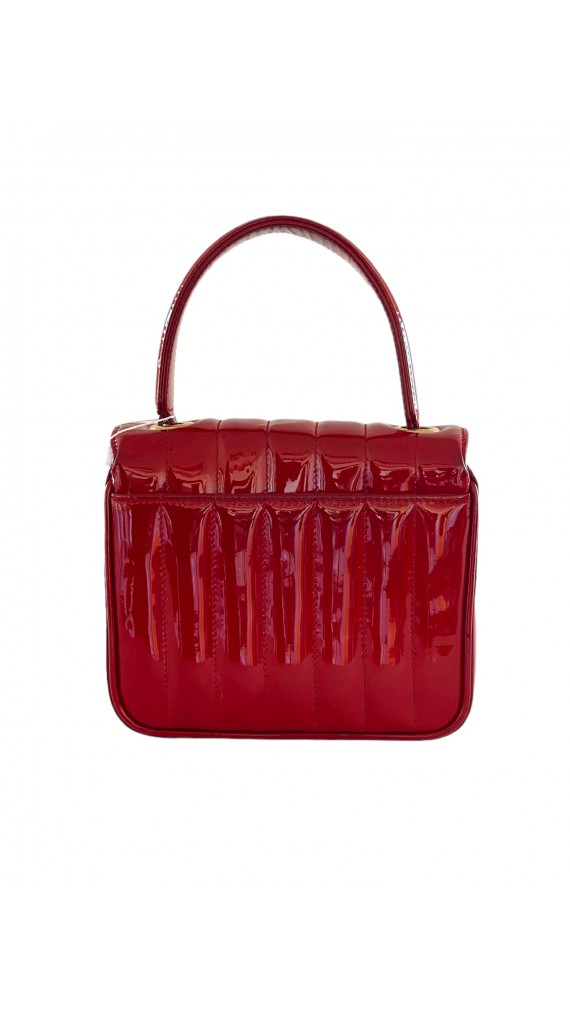 YSL Vicky small quilted patent-leather shoulder bag