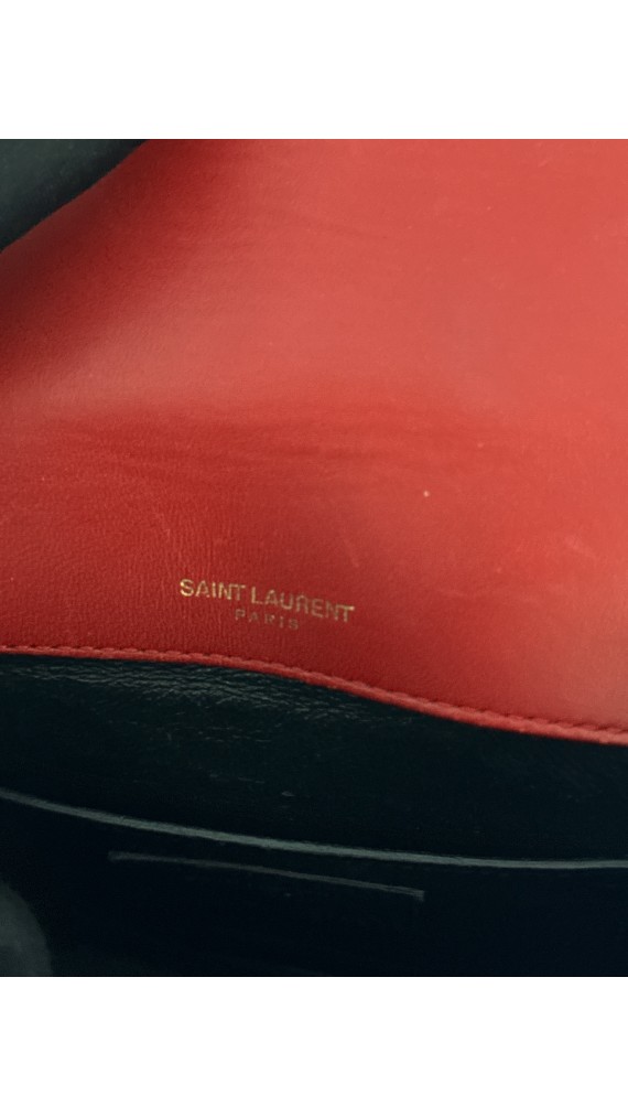 YSL Vicky small quilted patent-leather shoulder bag