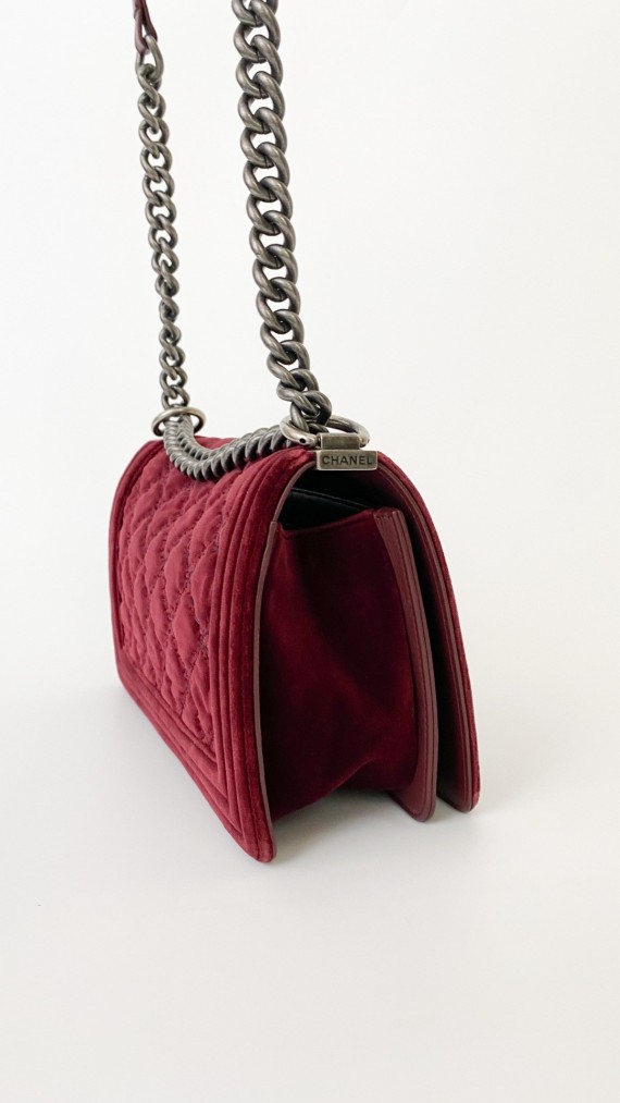 Chanel Boy Old Meidum Velvet Bag