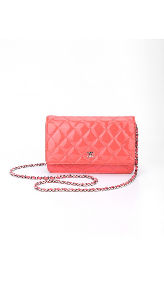 Chanel Classic Wallet Patent Leather Chain Bag