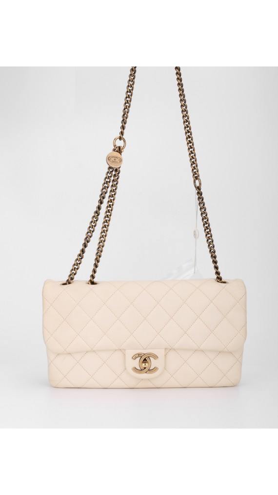 Chanel Single Flap Beige