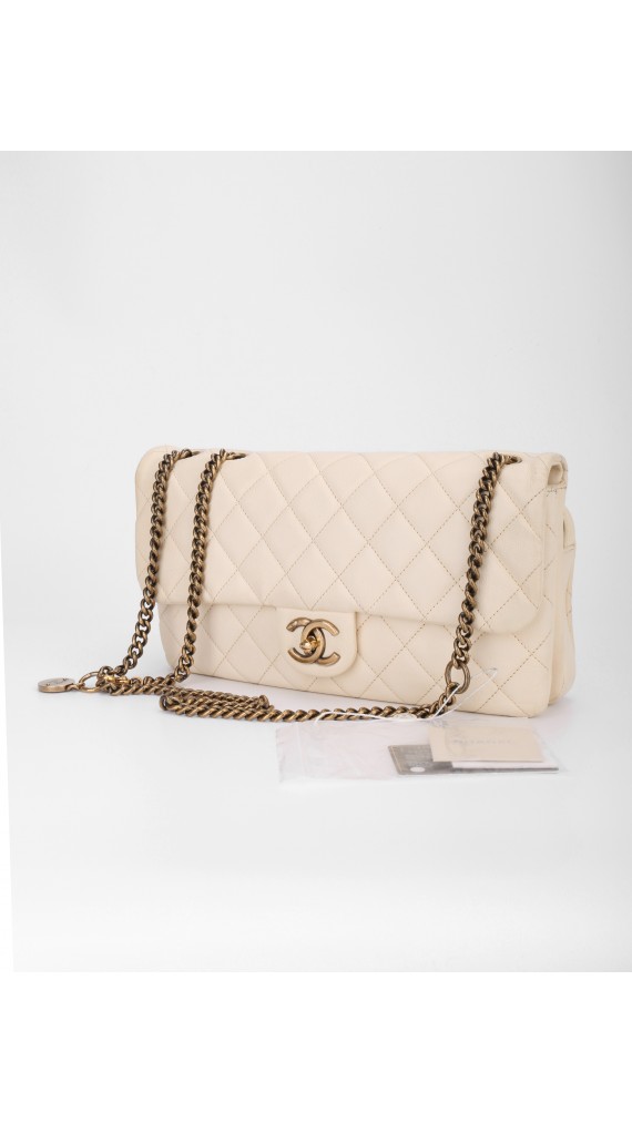 Chanel Single Flap Beige