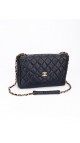 Vintage Chanel Soft Shoulder Bag CC Mørkeblå