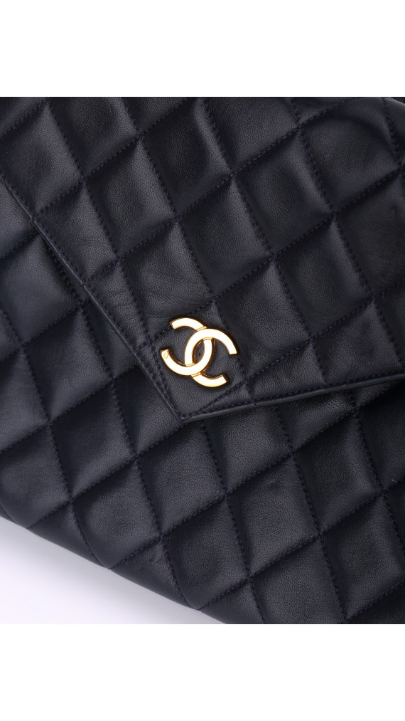 Vintage Chanel Soft Shoulder Bag CC Mørkeblå