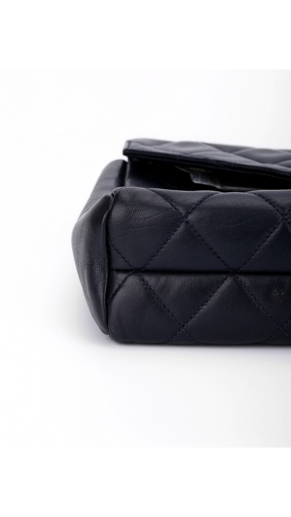 Vintage Chanel Soft Shoulder Bag CC Mørkeblå