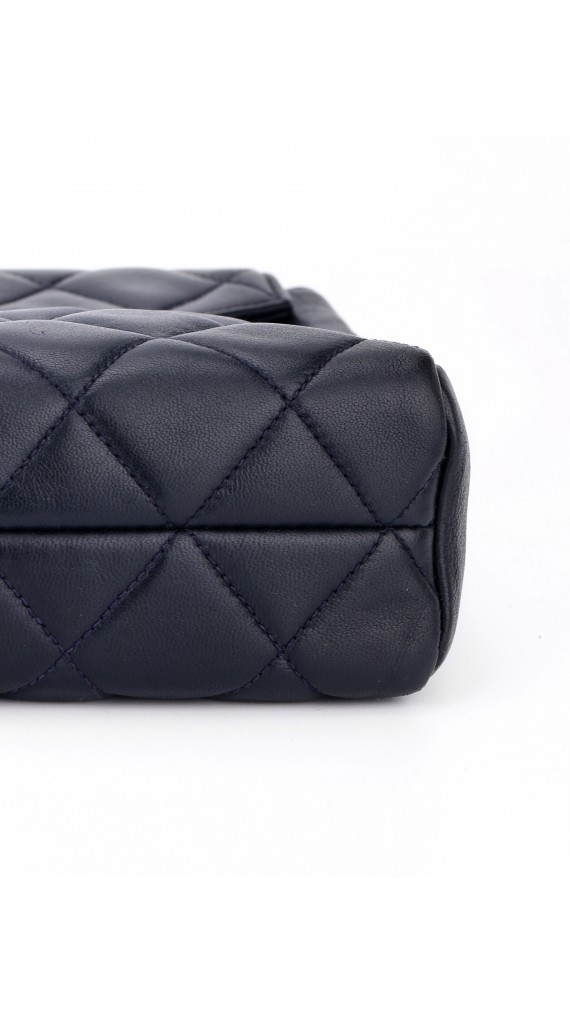 Vintage Chanel Soft Shoulder Bag CC Mørkeblå