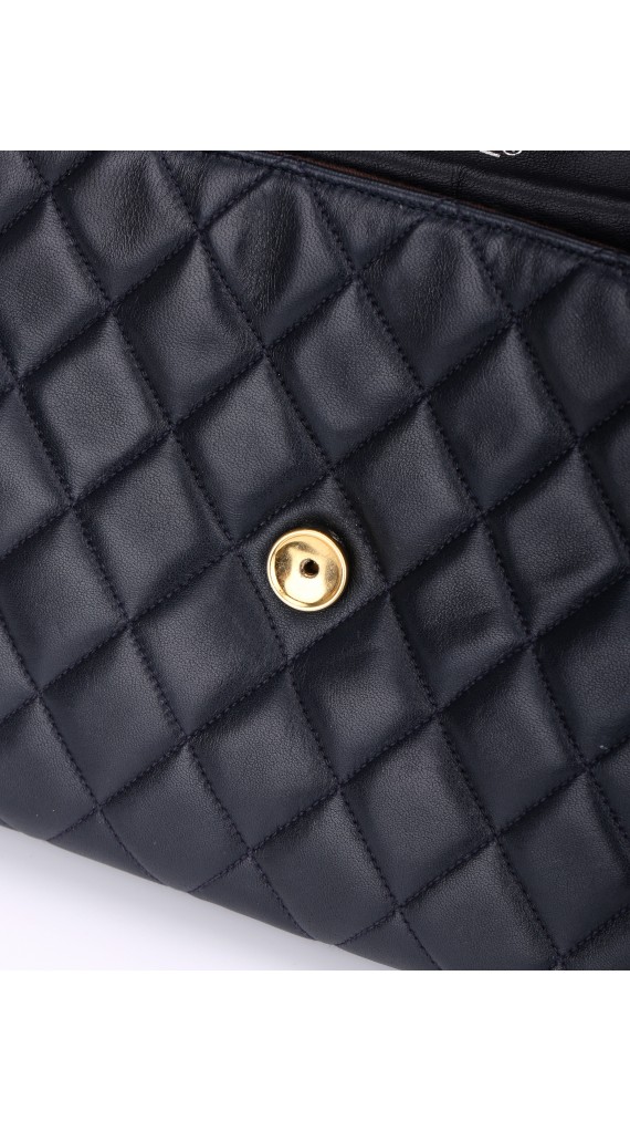 Vintage Chanel Soft Shoulder Bag CC Mørkeblå