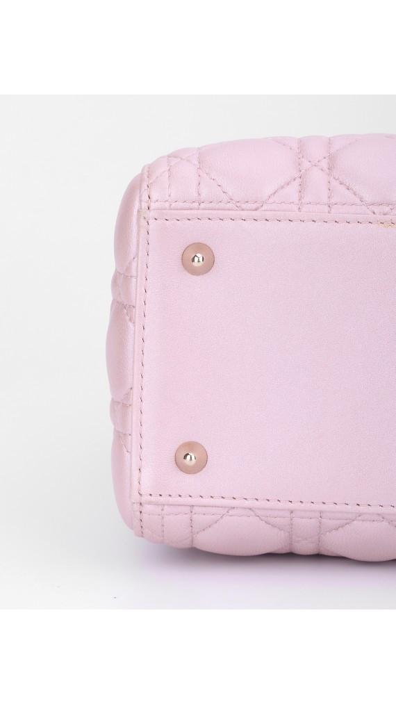 Lady Dior Metallic Pink Bag Size Medium