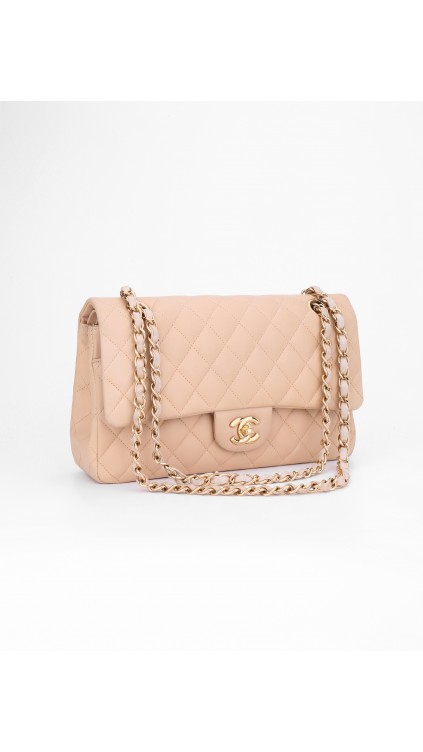 Chanel Double Flap Bag Beige Size Medium