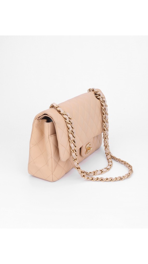 Chanel Double Flap Bag Beige Size Medium