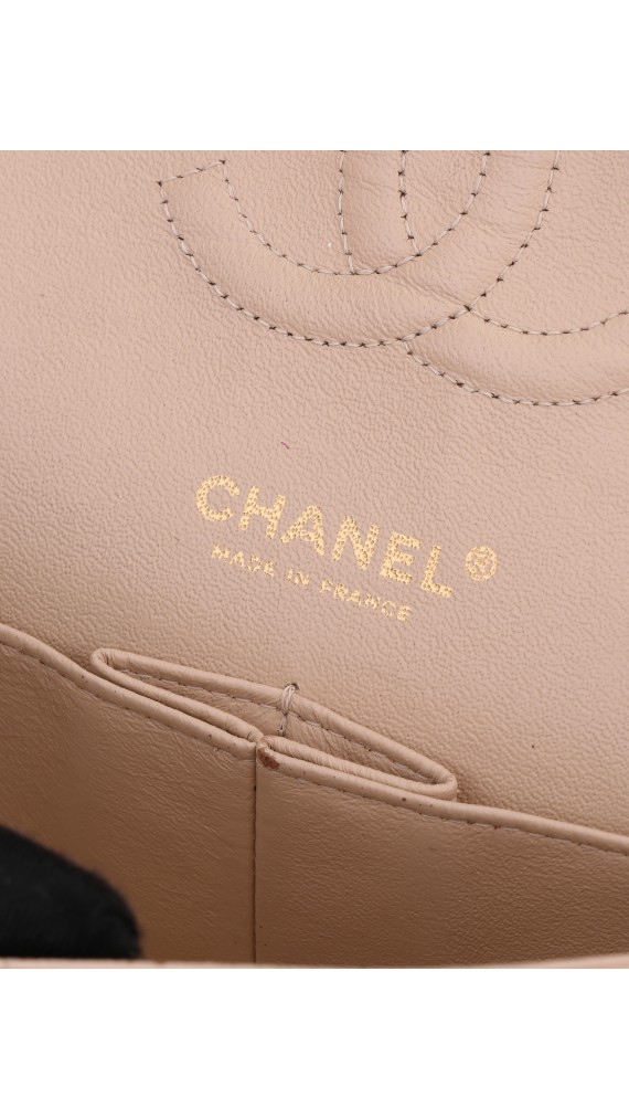 Chanel Double Flap Bag Beige Size Medium