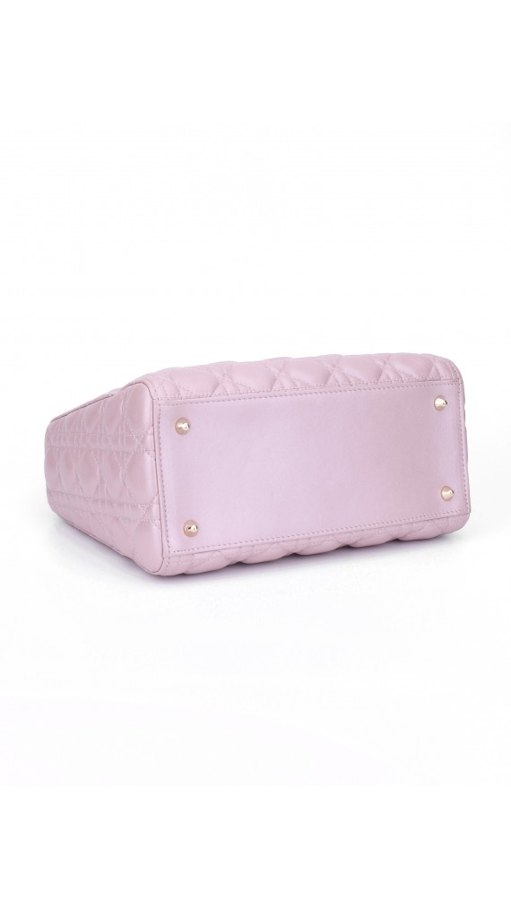 Lady Dior Medium Shoulder Bag - Metallic Pink