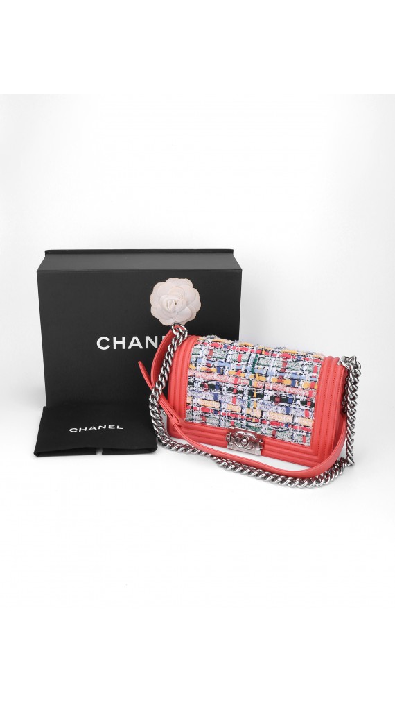 Chanel Boy Bag i Tweed Size Medium