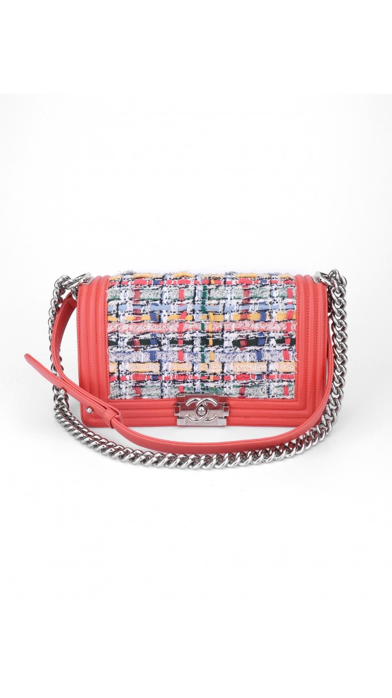 Chanel Boy Bag i Tweed Size Medium