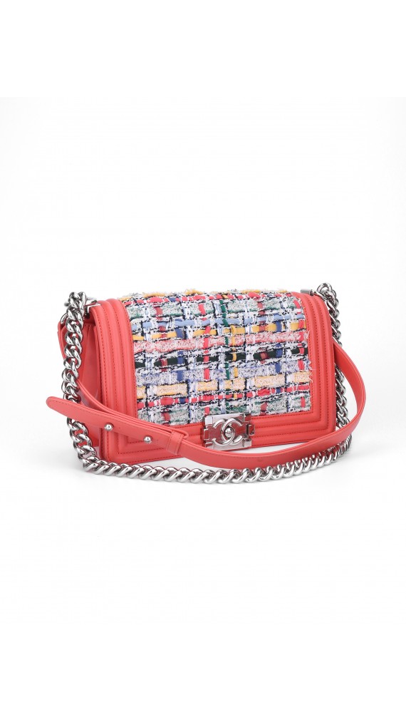 Chanel Boy Bag i Tweed Size Medium