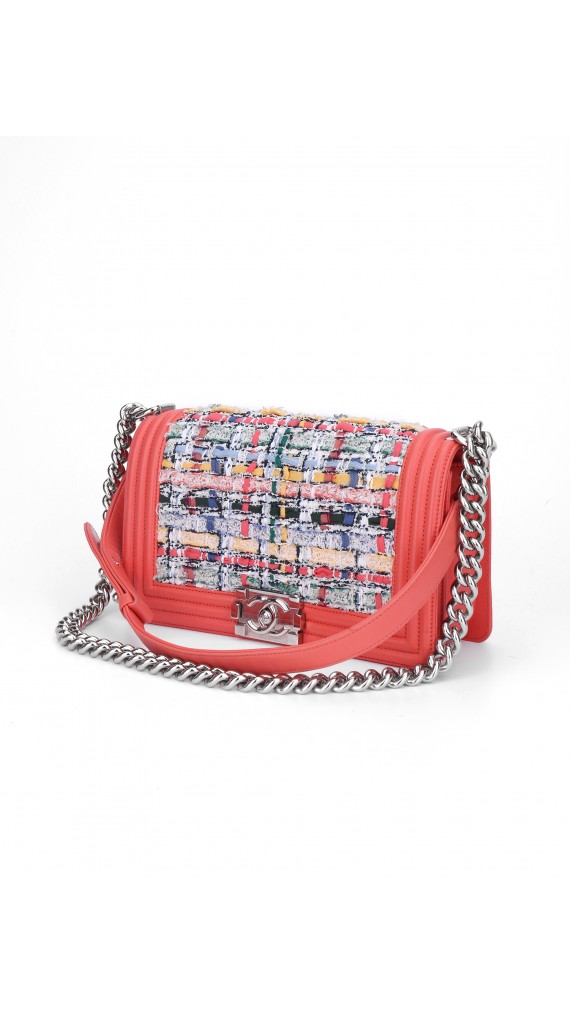 Chanel Boy Bag i Tweed Size Medium