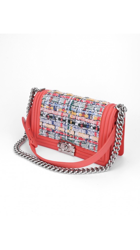 Chanel Boy Bag i Tweed Size Medium