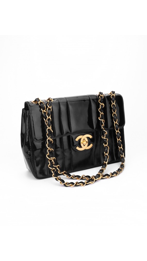 Vintage Chanel Single Flap Bag Size Jumbo