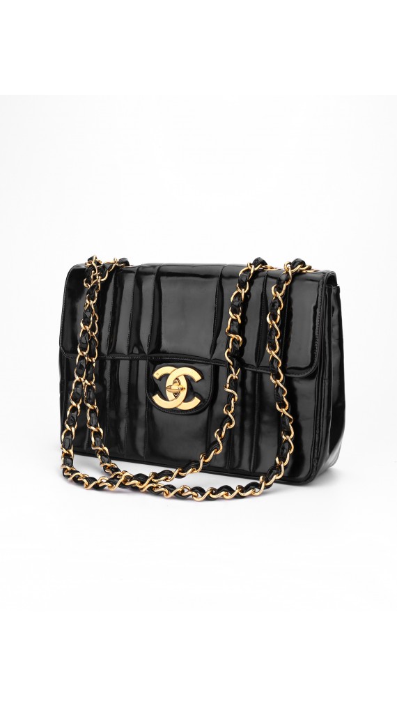 Vintage Chanel Single Flap Bag Size Jumbo