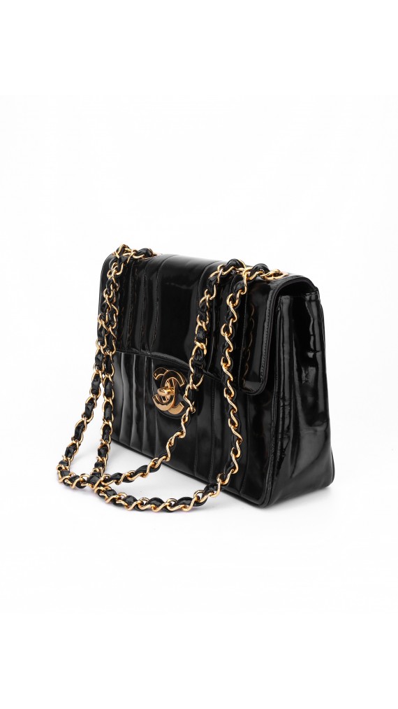 Vintage Chanel Single Flap Bag Size Jumbo