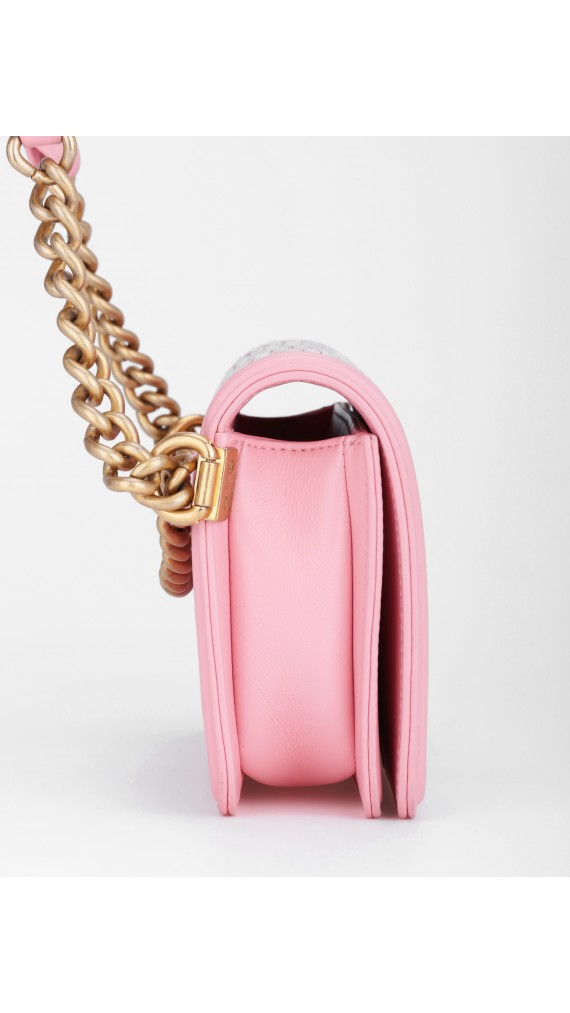 Chanel Calfskin Chevron Embroidered Boy By The Sea Flap Waist Belt Bag