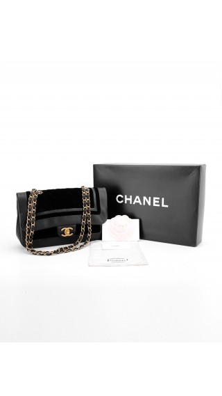Chanel Metallic Velvet Lammeskinn Flap Bag