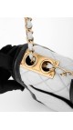 Chanel Single Flap Shoulder Bag - Two Toned Light Blue and Black