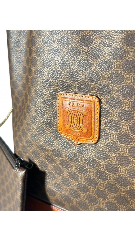 Vintage Celine Bucket Bag m. Clutch