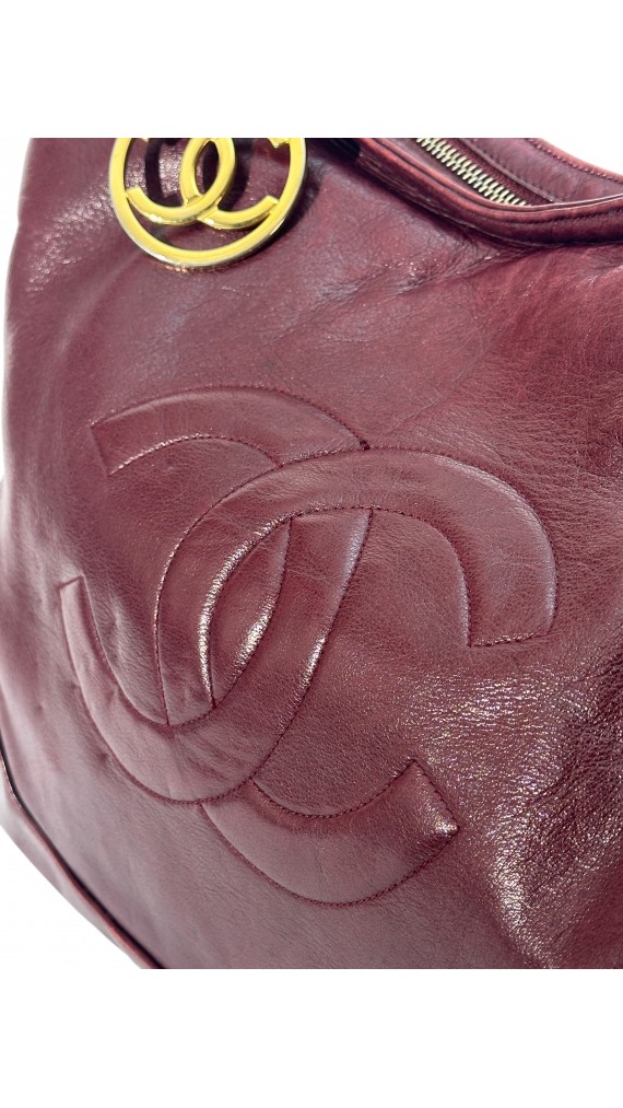 Vintage Chanel Tote Bag Brugundy