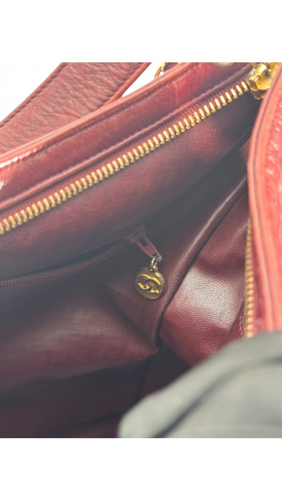 Vintage Chanel Tote Bag Brugundy