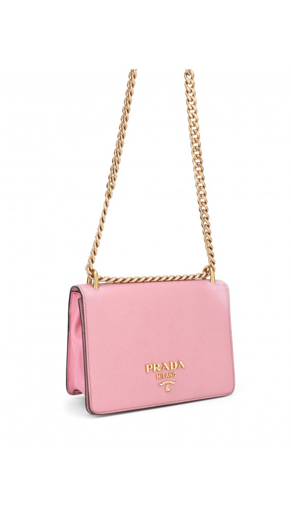 Prada Saffiano Rose Leather Shoulder Bag