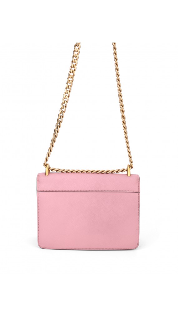 Prada Saffiano Rose Leather Shoulder Bag