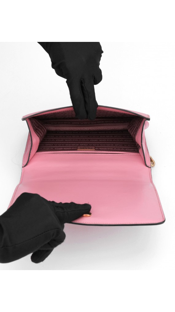 Prada Saffiano Rose Leather Shoulder Bag