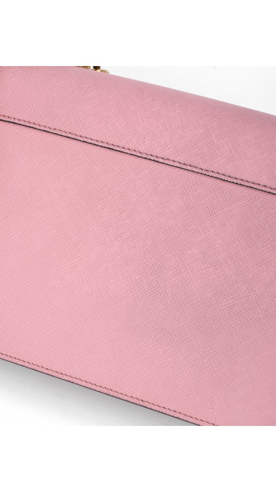 Prada Saffiano Rose Leather Shoulder Bag
