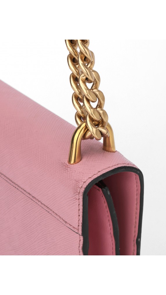 Prada Saffiano Rose Leather Shoulder Bag
