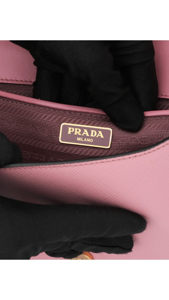 Prada Saffiano Rose Leather Shoulder Bag