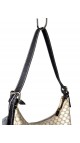 Celine Vintage Macadam Print Shoulder Bag in Beige